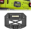 Hecasa Spare Tire Delete License Plate Relocation Kit For 2007-2018 Jeep Wrangler Jk W Plate Illuminate Light Led Rear Mounting 