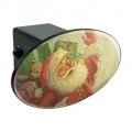 Christmas Holiday Retro Antique Santa Sleigh Oval Tow Trailer Hitch Cover Plug Insert