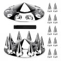 Front Axle Wheel Cover Hubcap 33mm Screw-on Spike For Semi Truck Spiked Chrome Plated Abs Plastic Universal Fit 2 Pack 