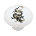 Chinese Black Dragon Decorative High Gloss Ceramic Drawer Knob 