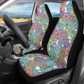 Polero Groovy Floral Auto Driver Covers 70s 80s 90s Hippie Flower Car Seat For Front Seats Women Aesthetic Accessories