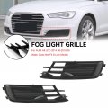 Topteng 2pcs Front Bumper Foglight Cover Grill Fog Light Grille Fit For Audi A6 C7 2014 06-2018 09 Does Not S-line Model