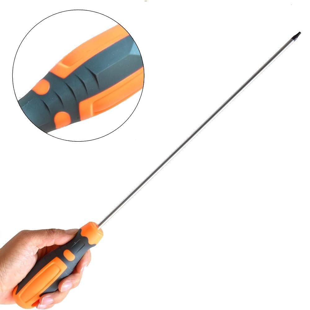 T20 Torx Screwdriver 12 In Extra Long Magnetic Star Driver S2 Steel With Ergonomic Non Slip Grip For Hard To Reach Areas Model