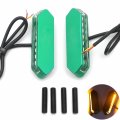 Motorcycle Green Led Classic Mirror Block Off Base Plate For Kawasak 13-18 Ninja Zx-6r 13-20 250 P N Mt222-017a-green-nologo 