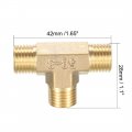 Uxcell Brass Tee Pipe Fitting 1 4 Pt Male Thread T Shaped Connector Coupler
