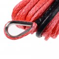 Red 50 X 3 16 Synthetic Winch Rope Cable Round Stopper Rubber Compatible With Jeep Truck Atv Utv