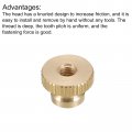 Uxcell Knurled Thumb Nuts 2pcs M4 X D12mm H8mm Brass Nut With Collar High Head Through Hole Adjusting For 3d Printer Parts