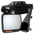 Ocpty New Towing Mirror Power Adjusted Heated Turn Signal Light Black Housing Compatible With 2004 2005 2006 Ford For F150 