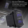 Qiilu Car Led Digital Panel Dual Voltmeter Voltage Monitor 10-60v Universal For Pickup Rv Atv Battery