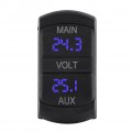 Qiilu Car Led Digital Panel Dual Voltmeter Voltage Monitor 10-60v Universal For Pickup Rv Atv Battery