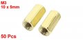 Uxcell 50 Piece M3 X 10 Mm Female Thread Brass Pillar Hexagon Nut Standoff Spacer