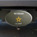 U S Army Veteran Logo Oval Tow Trailer Hitch Cover Plug Insert