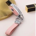 Muekzru Key Fob Cover Chain Bling Crystal Leather For Mercedesenz A B C E S G M V Class Cla Cls Gla Glc Gle Glk Gl Gls Sl Slk