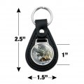 Graphics More Black Leather Deer In The Snow Keychain