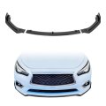 Hecasa Front Bumper Lip Spoiler For 2018-2024 Infiniti Q50 Luxe Base Models Jdm Style Pp Plastic 3pc Under Chin Splitter 