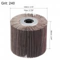 Uxcell 120mmx100mm Flap Wheel Abrasive Cloth Wire Drawing Polishing Sanding 240 Grit For Stainless Steel Metal Wood