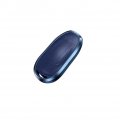 Blue Leather Aluminum Alloy Car Key Fob Cover Case Holder Shell For Tesla Model S 3 Y