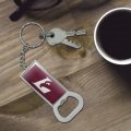 Graphics More University Of Wisconsin La Crosse Primary Logo Keychain Rectangle Chrome Plated Metal Bottle Cap Opener