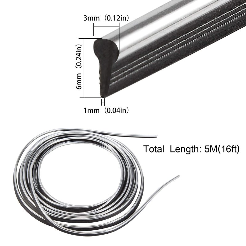 Tomall Car Interior Moulding Strip Decorative Filler Insert Strips 5m 16ft Flexible Electroplating Decoration Styling Dashboard