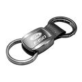 Ford F150 Black Chrome Metal With Genuine Leather Accent Key Chain 