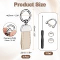 Car Key Chain Zinc Alloy Leatherchain Anti-lost D-ring Key Fob 360 Degree Rotatable Decorative With Screwdriver For Men And