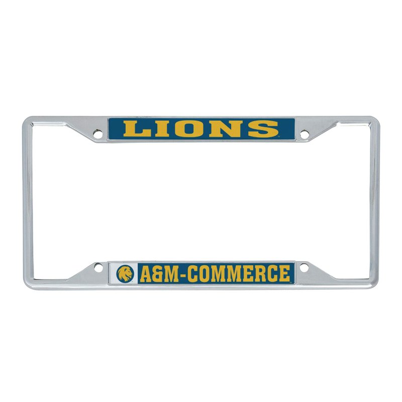 Texas A M University Commerce Tamuc Lions Metal License Plate Frame For Front Or Back Of Car Officially Licensed Mascot