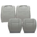 4pcs Front Seat Covers Driver Passenger Bottom Top Lean Back Perforated Microfiber Synthetic Leather Medium Gray 143 For Chevy 