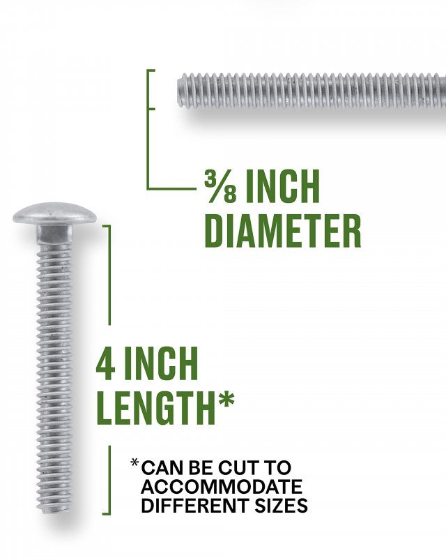 Hot Dipped Galvanized Carbon Steel Carriage Bolts 3 8-16 X 4 In Grade 2 Alloy 40 Piece Set Round Head Partially Threaded Rust
