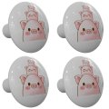 Gotham Decor Set Of 4 Cute Pig Stack Drawer Knobs 