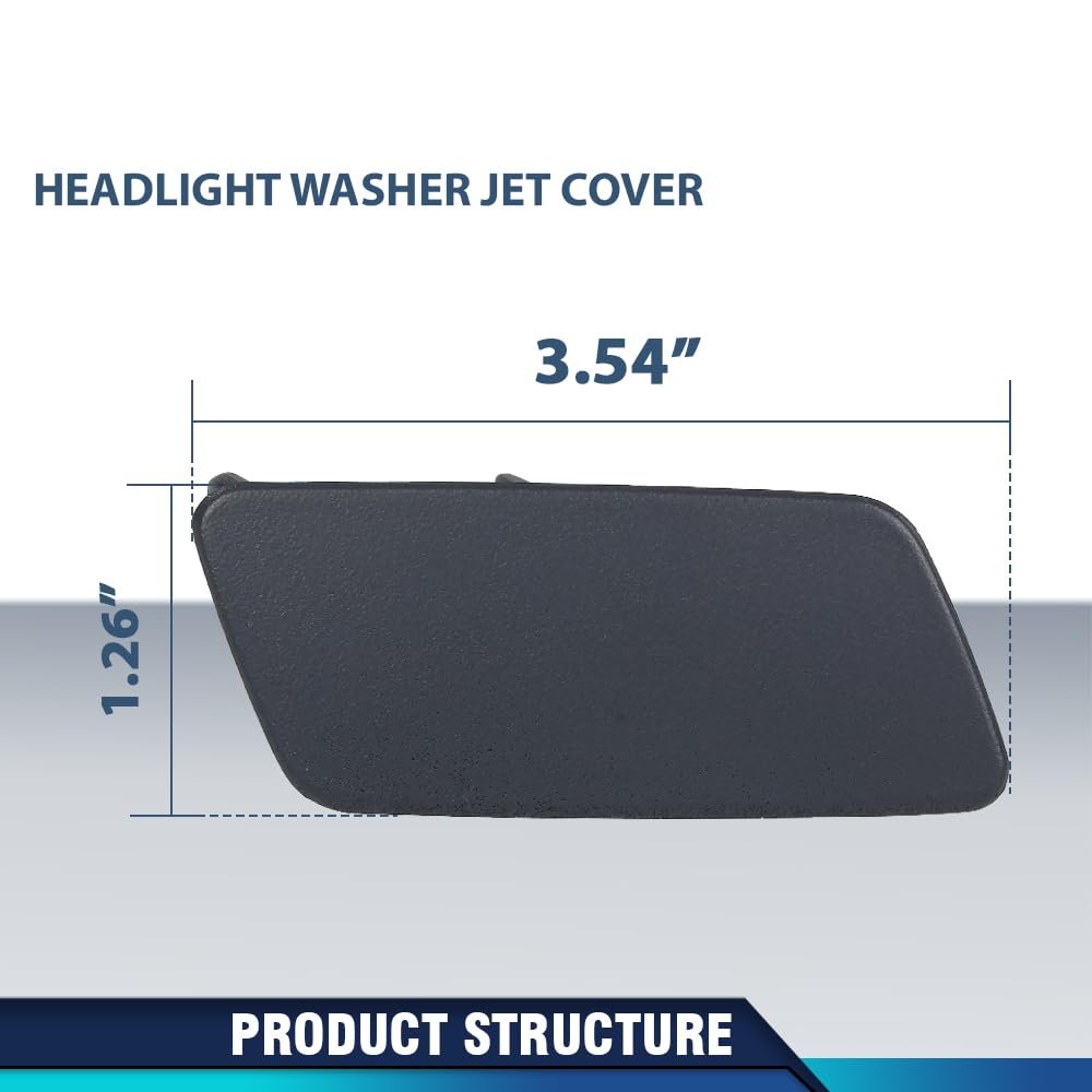 Headlight Washer Nozzle Jet Cover Cap For Range Rover Sport 2014 2017 Lr045045 Lr045044 Black 1 Pair Left And Right Abs Plastic