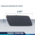 Headlight Washer Nozzle Jet Cover Cap For Range Rover Sport 2014 2017 Lr045045 Lr045044 Black 1 Pair Left And Right Abs Plastic