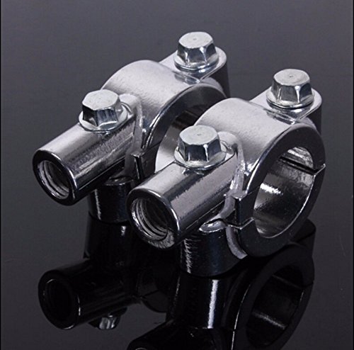 Motorcycle Chrome 7 8 22mm Handlebar 10mm Mirror Thread Mount Holder Clamp Adaptor B01hnofq6s