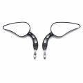 Httmt Mt382a- Motorcycle Black Raindrop Side Mirrors Compatible With 1984 And Up H-d Softtail Slim Fat Boy Heritage Softail