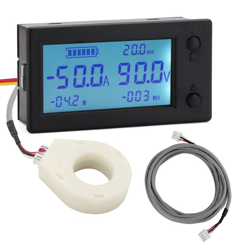 Battery Monitor Drok Amp Volt Power Watt Meter Dc 0-300v 200a Stn Lcd Display Panel Current Voltage Energy Capacity Ammeter
