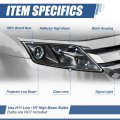 Fo2503273 Factory Style Projector Headlight Lamp Compatible With Ford Fusion 2010-2012 Passenger Right Side Black Housing Clear