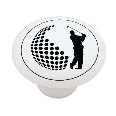 Golf Player High Gloss Ceramic Drawer Knob