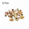 Uxcell M8x16mm T-nuts 4 Pronged Tee Nut Carbon Steel Threaded Inserts For Wood 12pcs