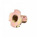 Uxcell M8x16mm T-nuts 4 Pronged Tee Nut Carbon Steel Threaded Inserts For Wood 12pcs