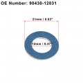 X Autohaux 15pcs 90430-12031 Engine Oil Drain Screw Gasket M12 Crush Washer For Toyota Tundra 2000-2022 Yaris 2004-2022