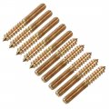 Uxcell M6 Hanger Bolts Length 2 50mm Double Headed Self-tapping Screw 6mm Wood Joint Furniture Legs 10pcs