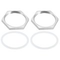 2pcs Hex Locknut With Washer 304 Stainless Steel Npt 1 In Female Thread Pipe Fitting For Plumbing Water Broom And Undercarriage 