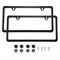 X Autohaux 2pcs License Plate Frame Metal Stainless Steel Front Rear Car Tag Cover Rust Proof Mirror Polish Holder With Screws