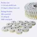 Waltyotur 1-1 4inch X 0 092inch Collated Wire Coil Siding Nails 15-degree Full Round-head Ring 3600 Count Hot-dipped Galvanized