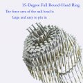 Waltyotur 1-1 4inch X 0 092inch Collated Wire Coil Siding Nails 15-degree Full Round-head Ring 3600 Count Hot-dipped Galvanized