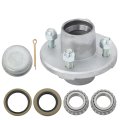 4 On Inch Galvanized Trailer Hub Kit With Bearing Replacement For 2000 Lbs 1 Spindle 
