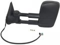 Left Driver Side Power Manual Telescopic Trailer Tow Mirror Heated Turn Signal Black Textured Compatible With 2003-2007 Chevy