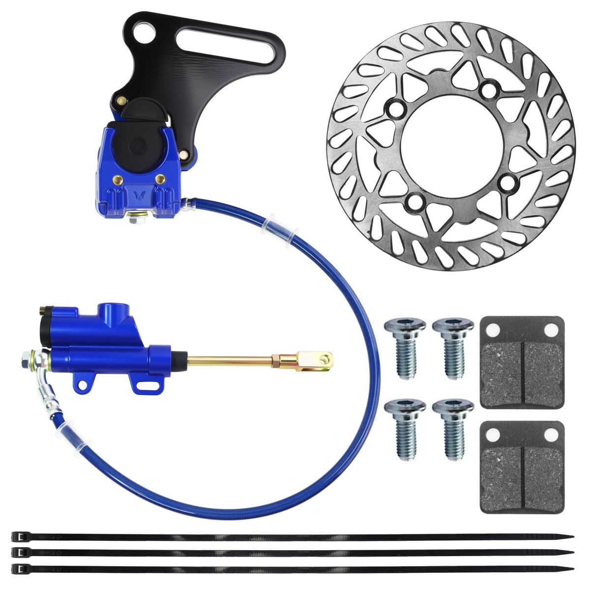 Hydraulic Disc Brake Caliper And Master Cylinder Assembly With 190mm 7 48in Rotor For 110cc 125cc Dirt Bike Pit Blue