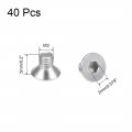 Uxcell M3x5mm Flat Head Machine Screws Inner Hex Screw 304 Stainless Steel Fasteners Bolts 40pcs