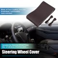 Uxcell Hand Sewn Steering Wheel Cover Stitch With Needle And Thread Universal Fit 15 4-16 Inch For Car Truck Suv Non-slip