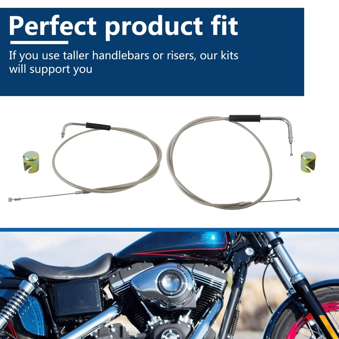 Throttle Cable With Idle Kit For 1996-2017 Fat Boy Flstf I For 56884-07 5635696a 56885-07 5635596a Updated Replacement